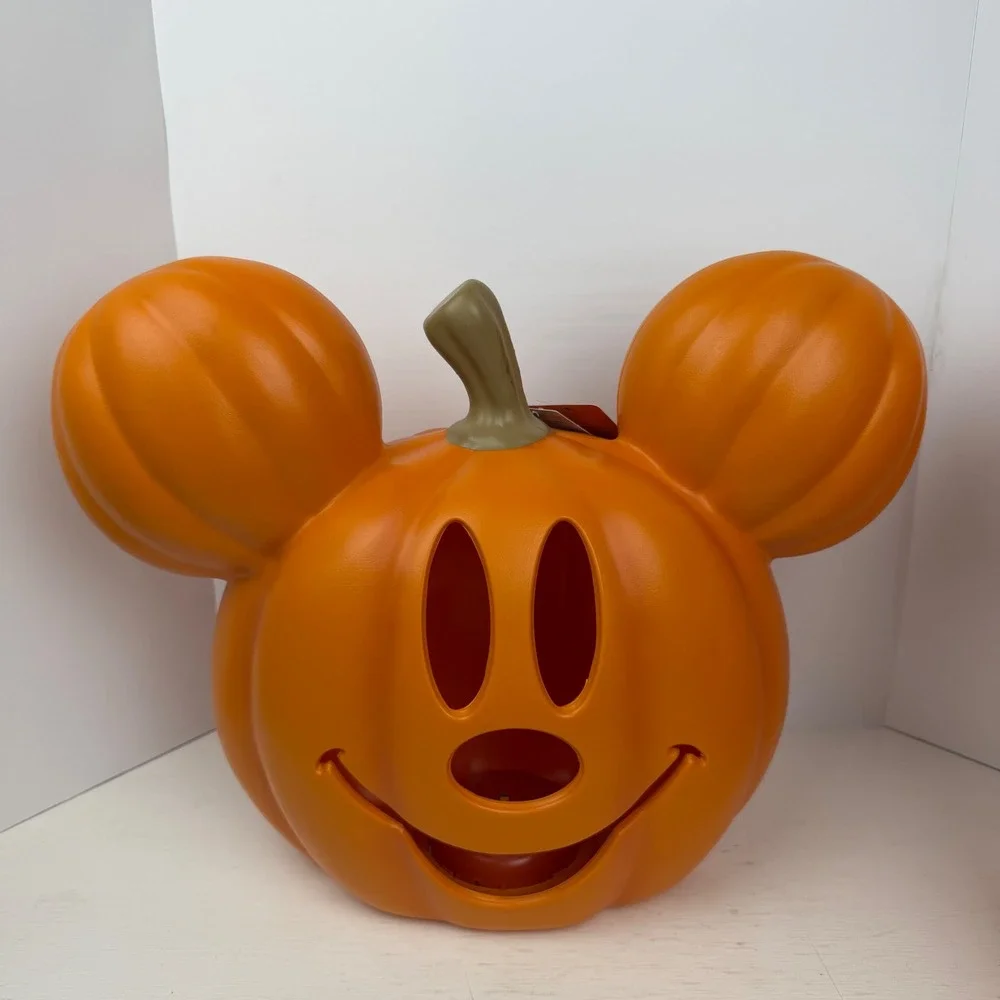 Disney Mickey Minnie Mouse Light Up Pumpkin Halloween Decor Set Orange - Picture 2 of 16